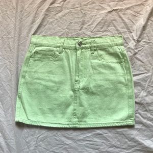 lime green mini skirt